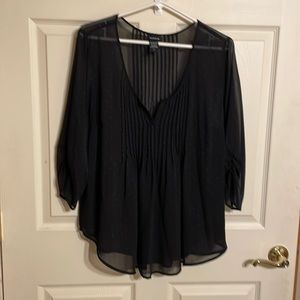 Torrid black with blue polka dots blouse